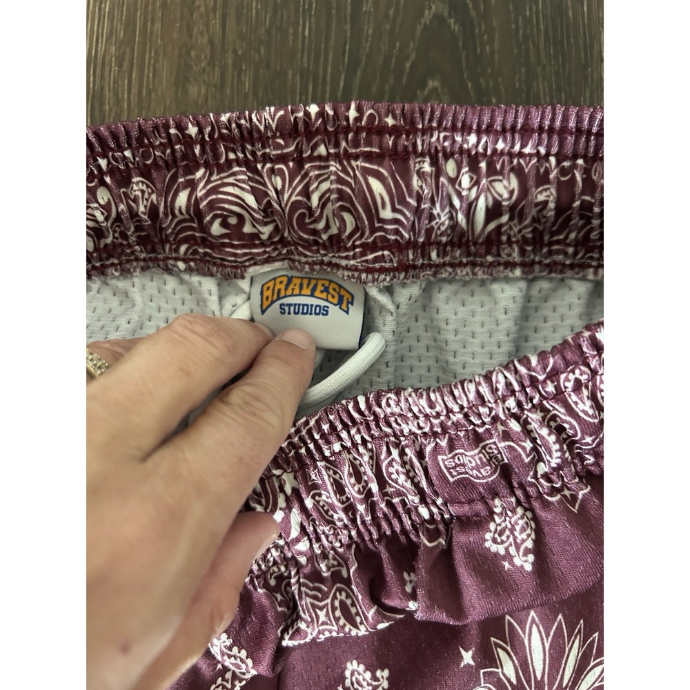 Bravest Studios Drawstring Paisley Shorts With Pockets Size XS Bball Mens - Picture 7 of 8